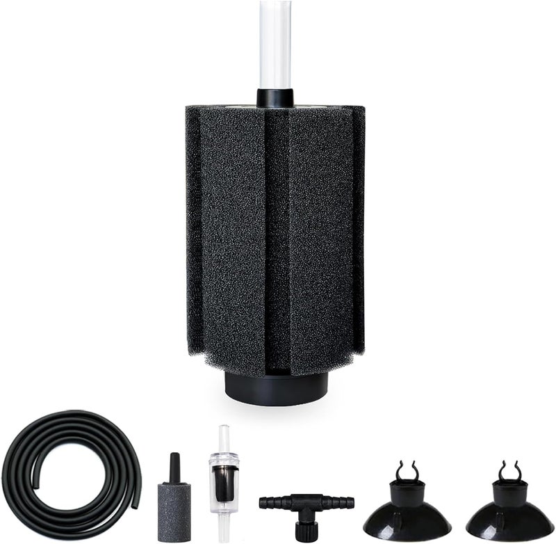 DVHEY Aquarium Large Sponge Filter 80-90 Gal with Air Stone and Bio Ceramic Media, Quiet Sponge Filter for Fry, Betta, Shrimp Aquarium Fish Tank - Image 1